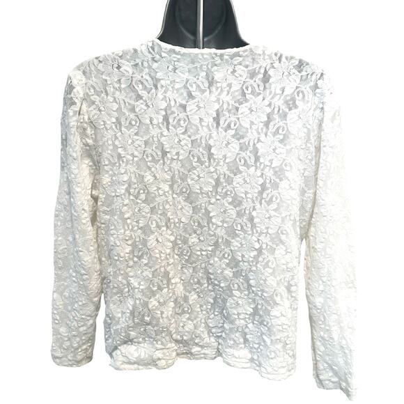 3-Stretch Semi Sheer Sparkle Floral Design Tops by 'Shoulders to Go' Small/Med - Picture 11 of 16